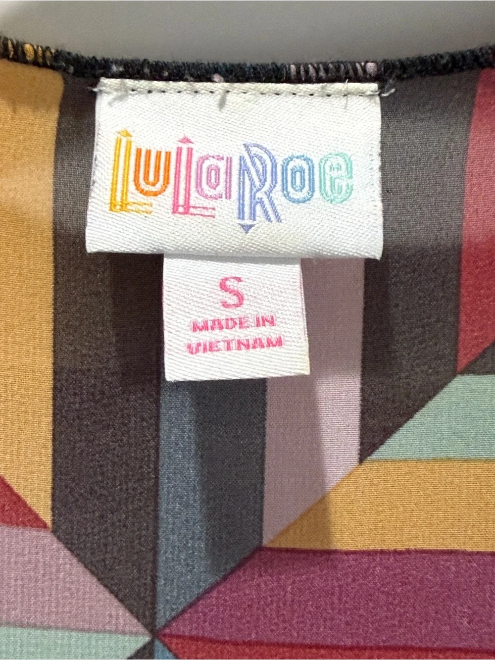 LuLaRoe Multicolor Geometric Stripe Fringed Kimono/Cover-up